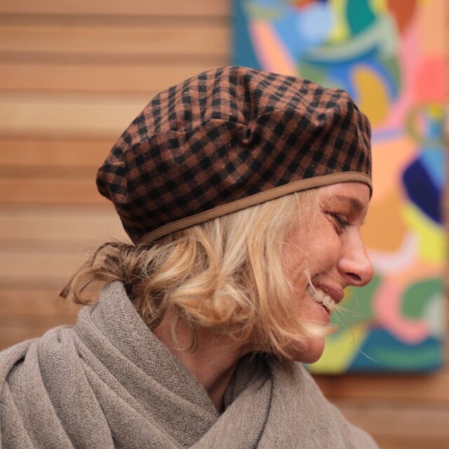 Quintessence - Beret Côme - vichy écureuil/noir