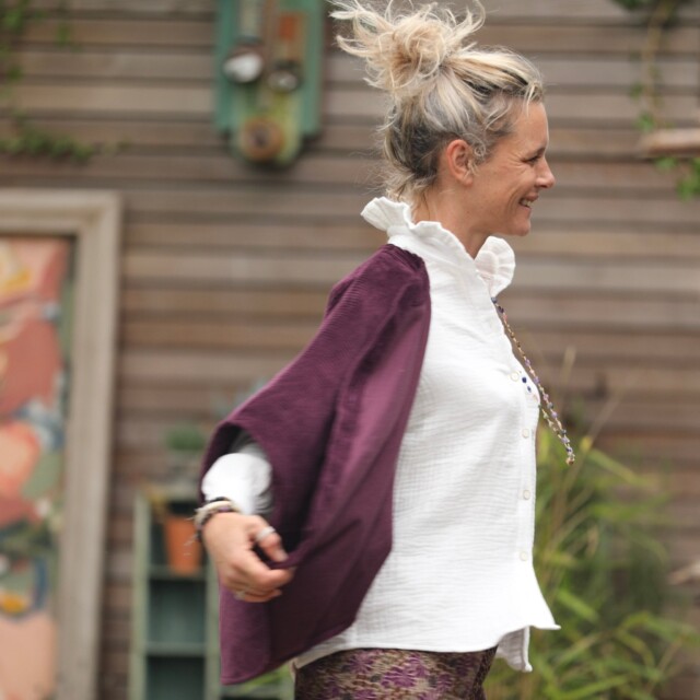 Quintessence - Blouse Marthe - triple gaze de coton blanc cassé