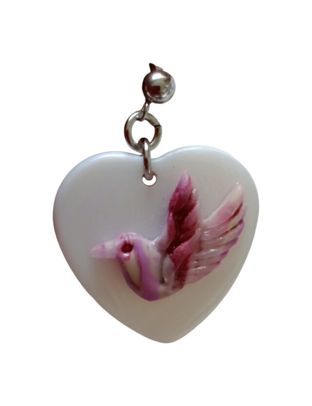 L’atelier de Patricia - Boucles d’oreilles -Cœurs en Vol d’Amour Dégradé rose