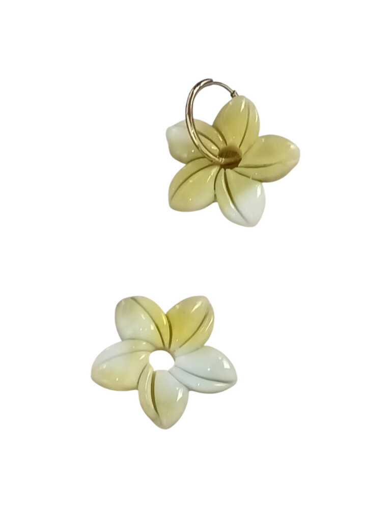L’Atelier de Patricia - Boucles d'oreilles interchangeable - fleur – Blanc