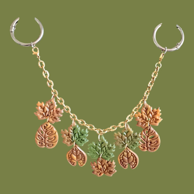 L'Atelier de Patricia - Box bijoux sac chaîne Feuilles d'Automne