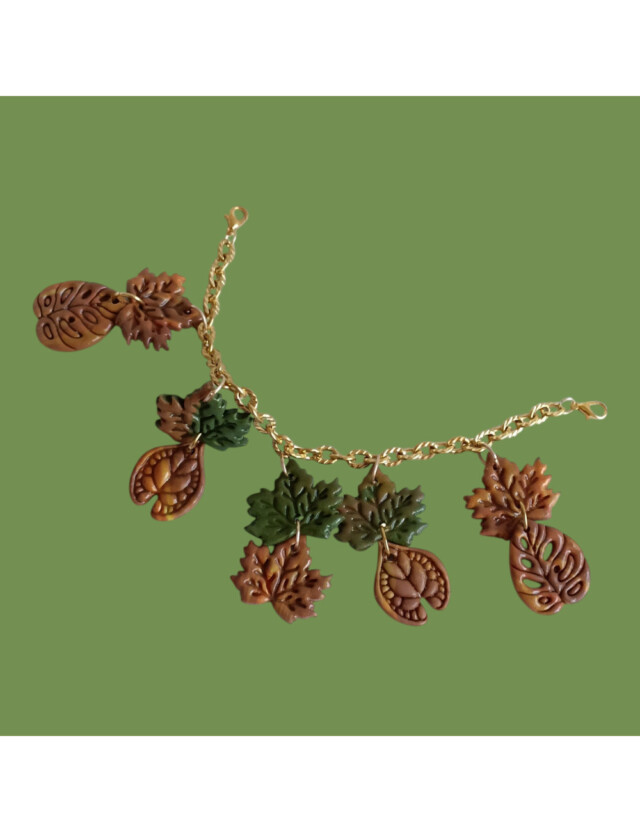 L'Atelier de Patricia - Box bijoux sac chaîne Feuilles d'Automne