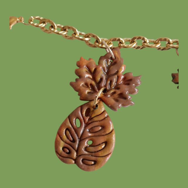 L'Atelier de Patricia - Box bijoux sac chaîne Feuilles d'Automne