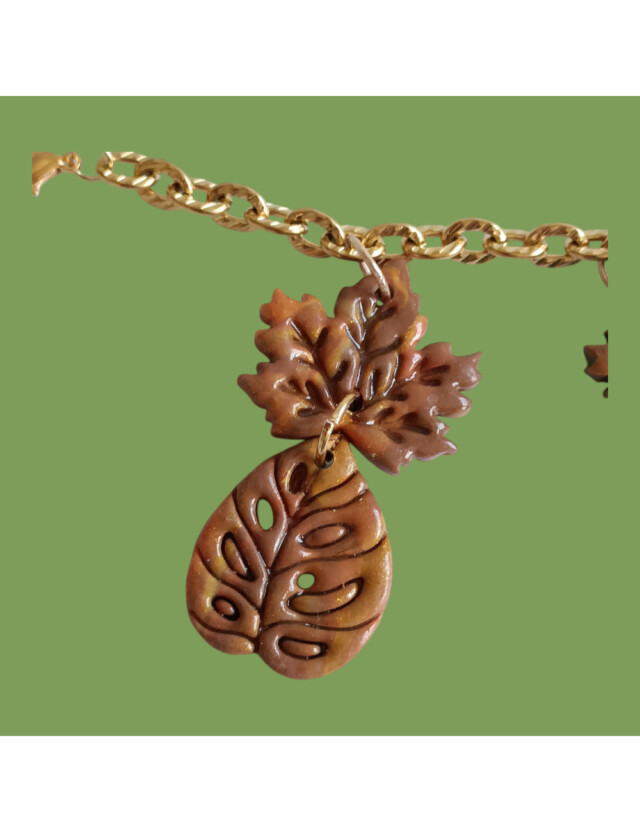 L'Atelier de Patricia - Box bijoux sac chaîne Feuilles d'Automne