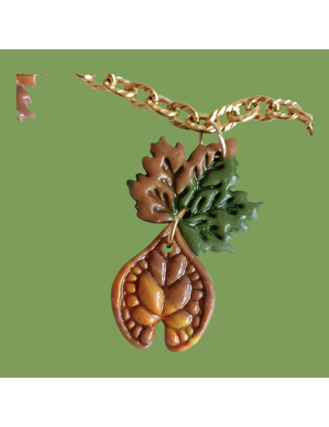 L'Atelier de Patricia - Box bijoux sac chaîne Feuilles d'Automne