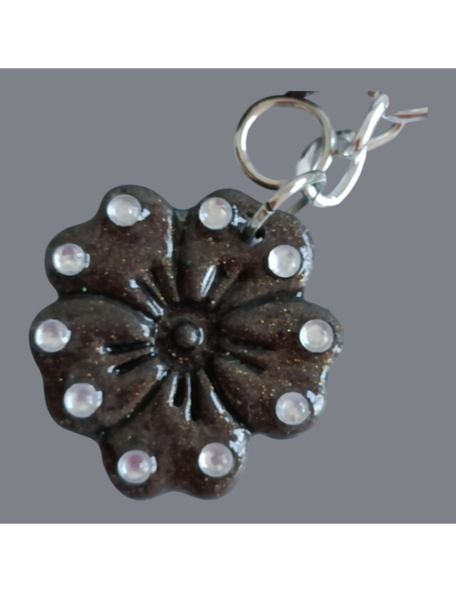 L'Atelier de Patricia - Box bijoux sac et porte - clés Fleur Rebelle"