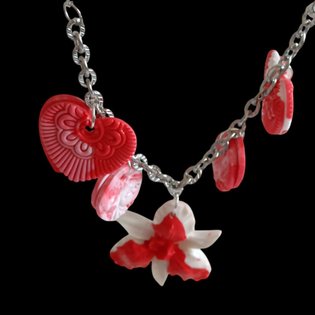 L'Atelier de Patricia - Box bijoux sac chaine Cœur Floral