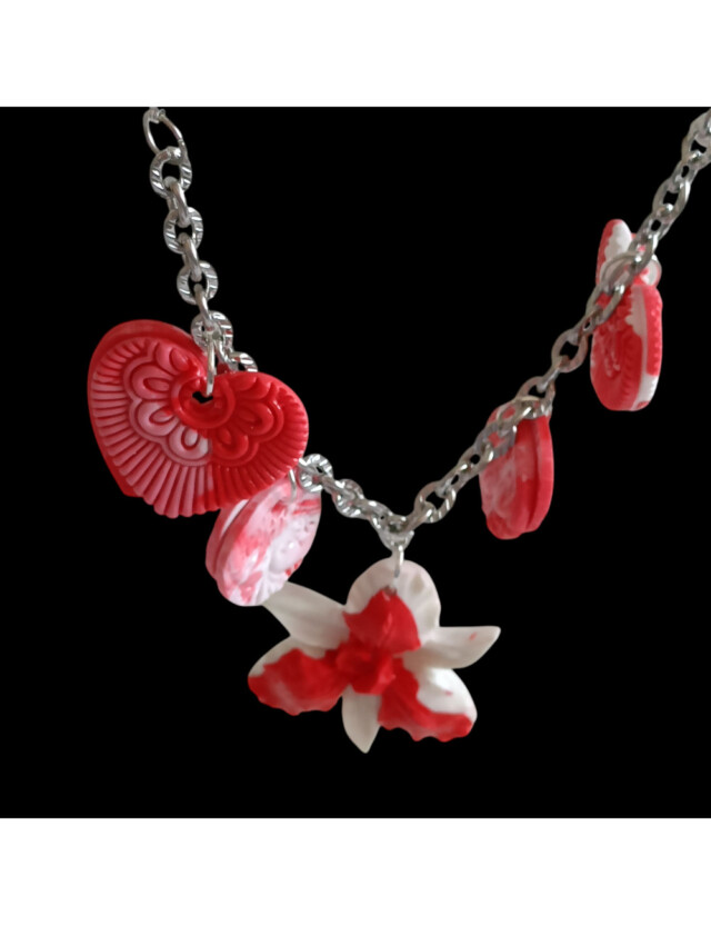 L'Atelier de Patricia - Box bijoux sac chaine Cœur Floral