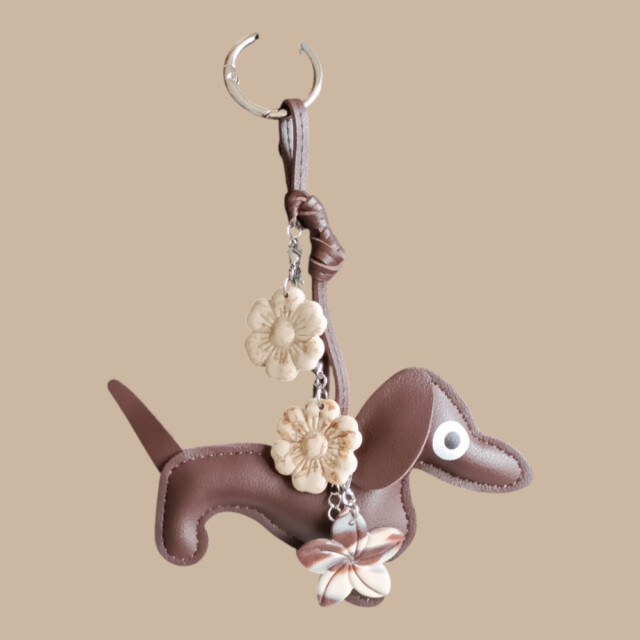 L'Atelier de Patricia - Box bijoux sac et porte clés teckel Fleurissent