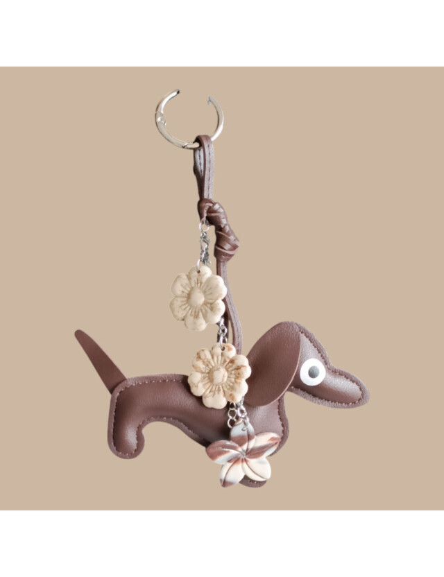 L'Atelier de Patricia - Box bijoux sac et porte clés teckel Fleurissent