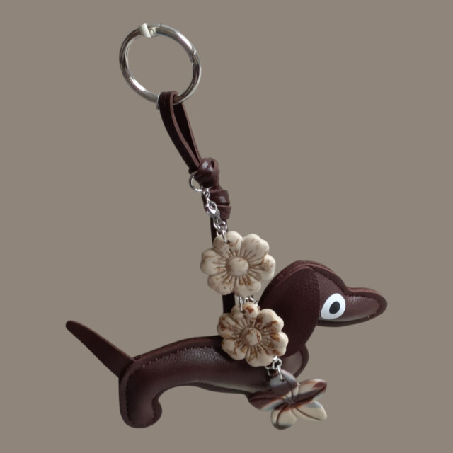 L'Atelier de Patricia - Box bijoux sac et porte clés teckel Fleurissent