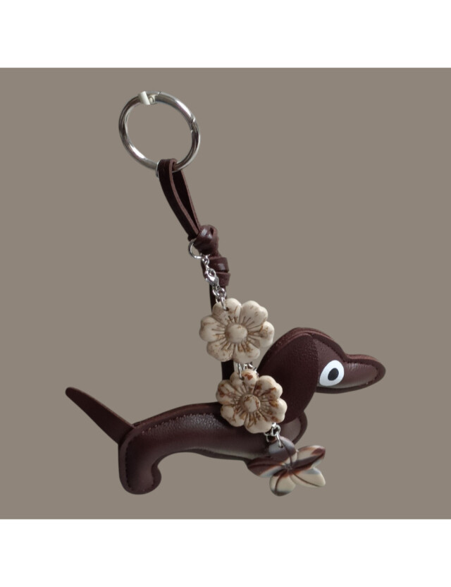 L'Atelier de Patricia - Box bijoux sac et porte clés teckel Fleurissent