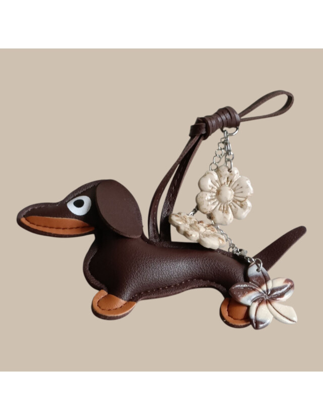 L'Atelier de Patricia - Box bijoux sac et porte clés teckel Fleurissent