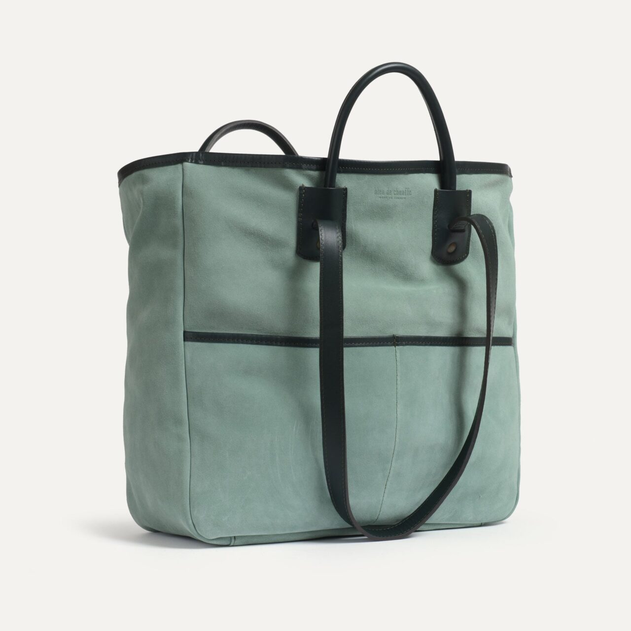 cabas meline cuir velours vert jade Bleu De Chauffe - Cabas Meline / Cuir Velours - Vert Jade