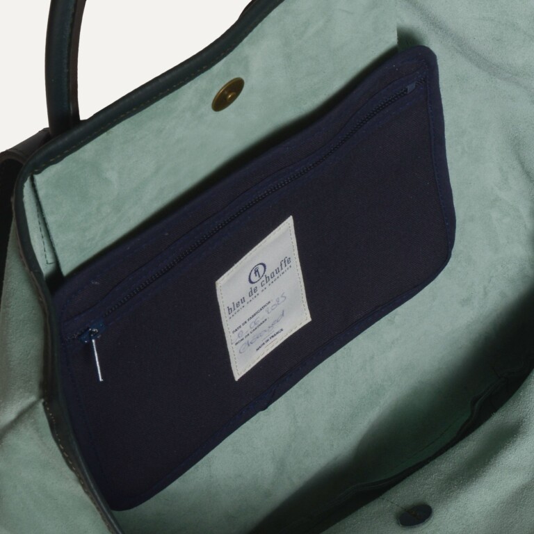 Bleu De Chauffe - Cabas Meline / Cuir Velours - Vert Jade