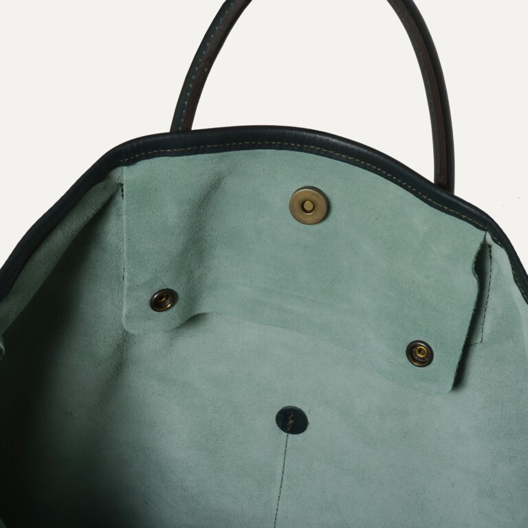 Bleu De Chauffe - Cabas Meline / Cuir Velours - Vert Jade