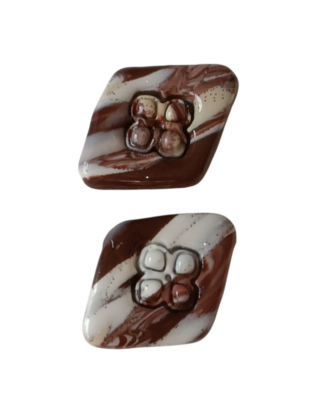 L’atelier de Patricia - Cache bouton – Choco-Marbré Beige – chocolat