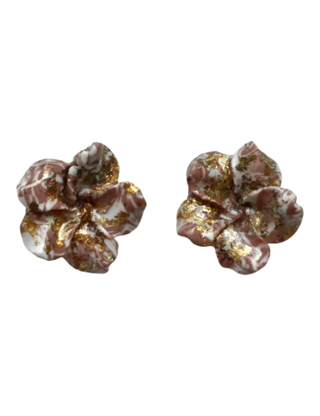 L’atelier de Patricia - Cache bouton chemise artisanale – Roses Romantiques Rose et doré