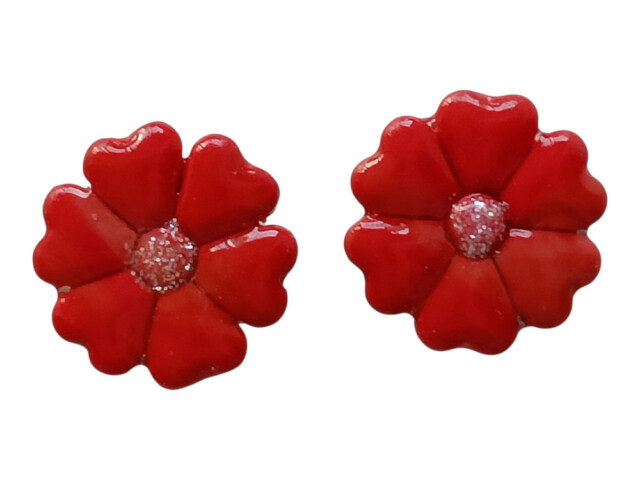 L'Atelier de Patricia - Cache bouton - Cœurs Rouges Rouge