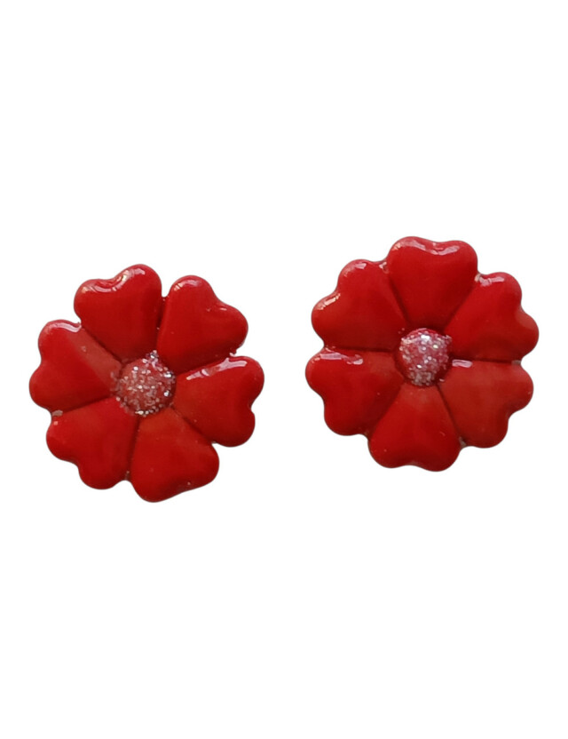 L’atelier de Patricia - Cache bouton – Cœurs Rouges Rouge