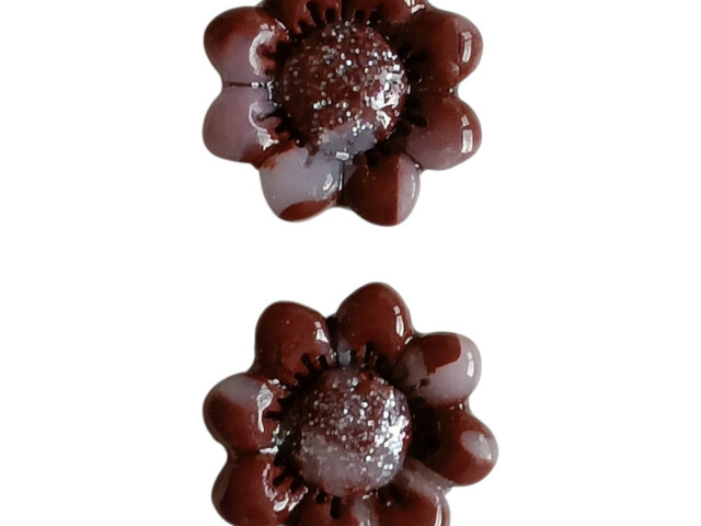 L'Atelier de Patricia - Cache-Bouton Fleur Chocolatée Marron clair