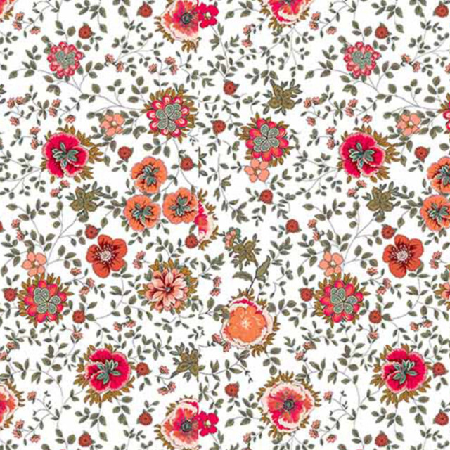 Fleurs Pois & Cie - Soutien-gorge sans armature 100% coton made in France - Rouge/Orange