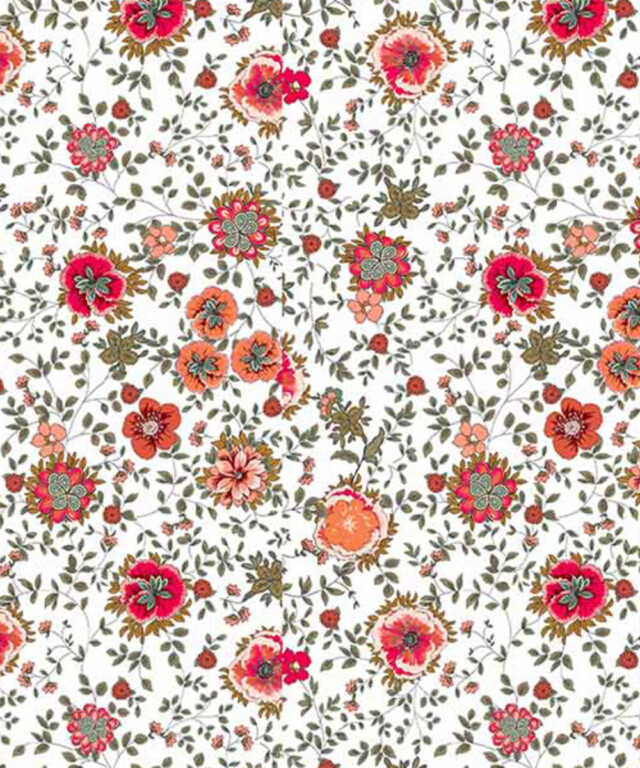 Fleurs Pois & Cie - Soutien-gorge sans armature 100% coton made in France - Rouge/Orange