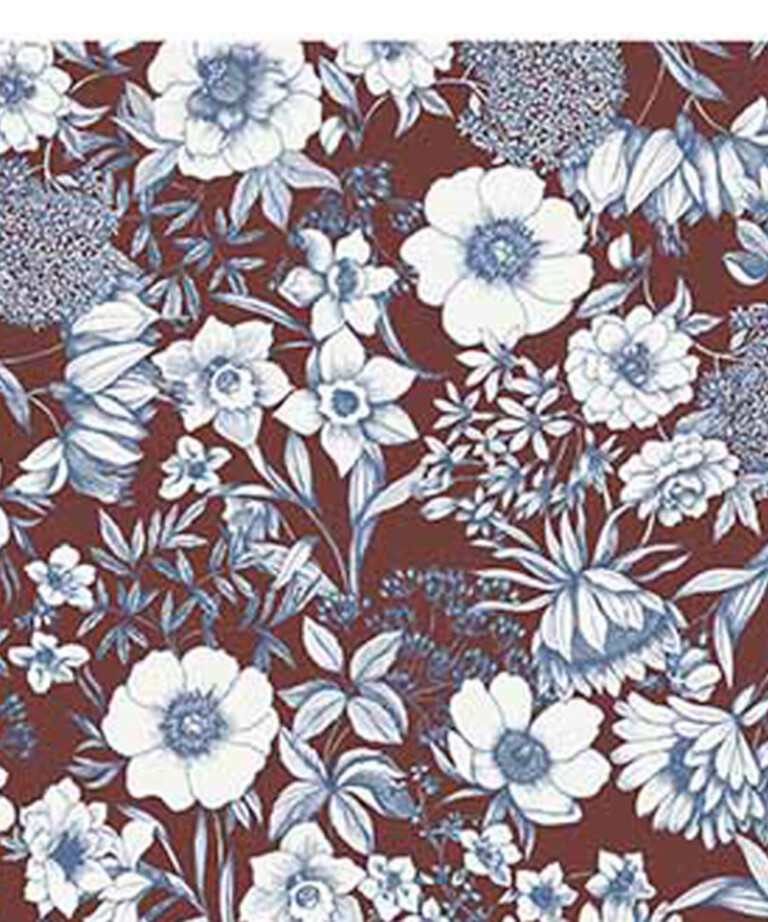 Fleurs Pois & Cie - Boxer femme 100% coton bio ou éco made in France - Bleu/Blanc/Marron