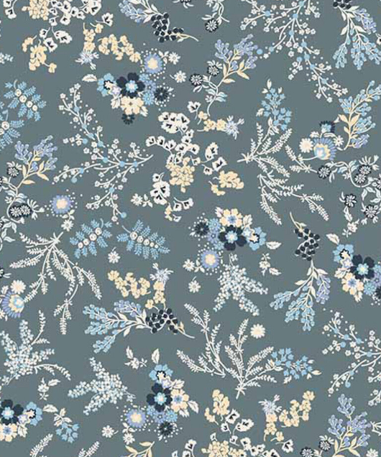 Fleurs Pois & Cie - Soutien-gorge sans armature 100% coton made in France - Blanc/vert foncé/Gris