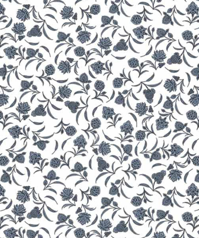 Fleurs Pois & Cie - Soutien-gorge sans armature 100% coton made in France - Bleu/Blanc