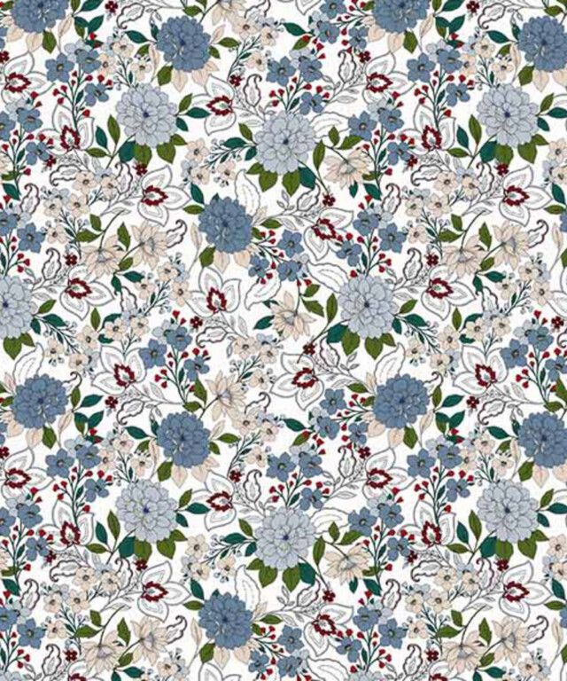 Fleurs Pois & Cie - Boxer femme 100% coton bio ou éco made in France - Bleu/Blanc/Bleu ciel