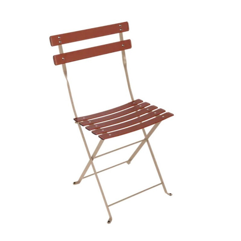 FERMOB - Chaise pliante FERMOB Bistro cuir métal - 3 coloris