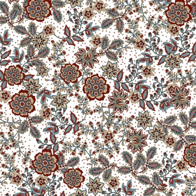 Fleurs Pois & Cie - Nuisette femme ou petite robe 100% coton - Rouge/Bleu/Marron/Doré