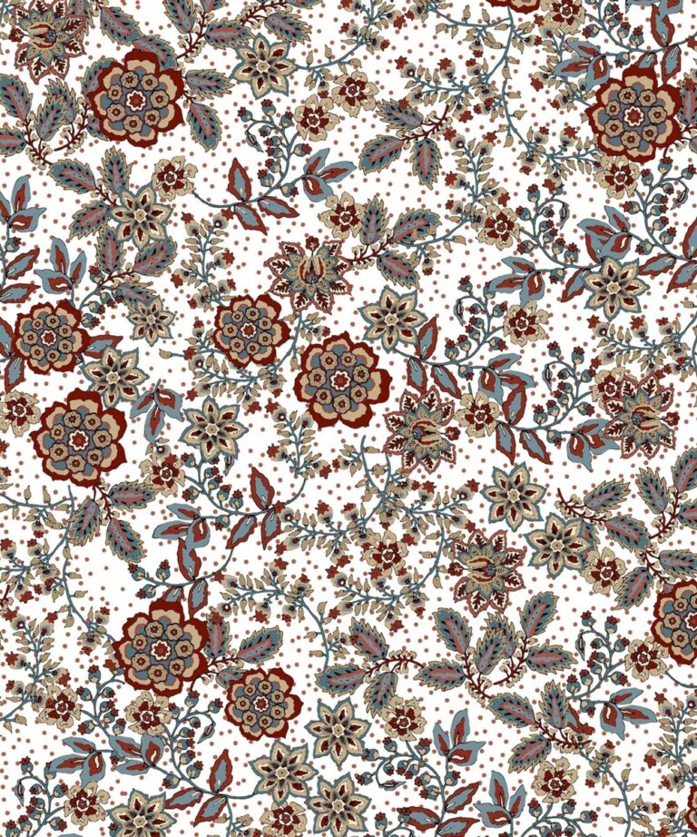 Fleurs Pois & Cie - Culotte Haute 100% coton bio faite en France - Rouge/Bleu/Marron/Doré