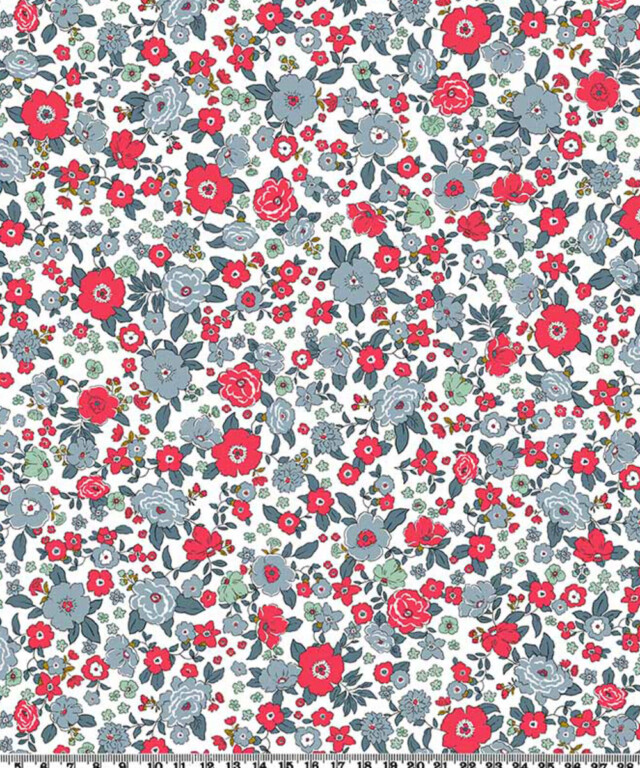 Fleurs Pois & Cie - Pyjama homme 100% coton fabriqué en France - Rouge/Bleu/vert clair/Gris