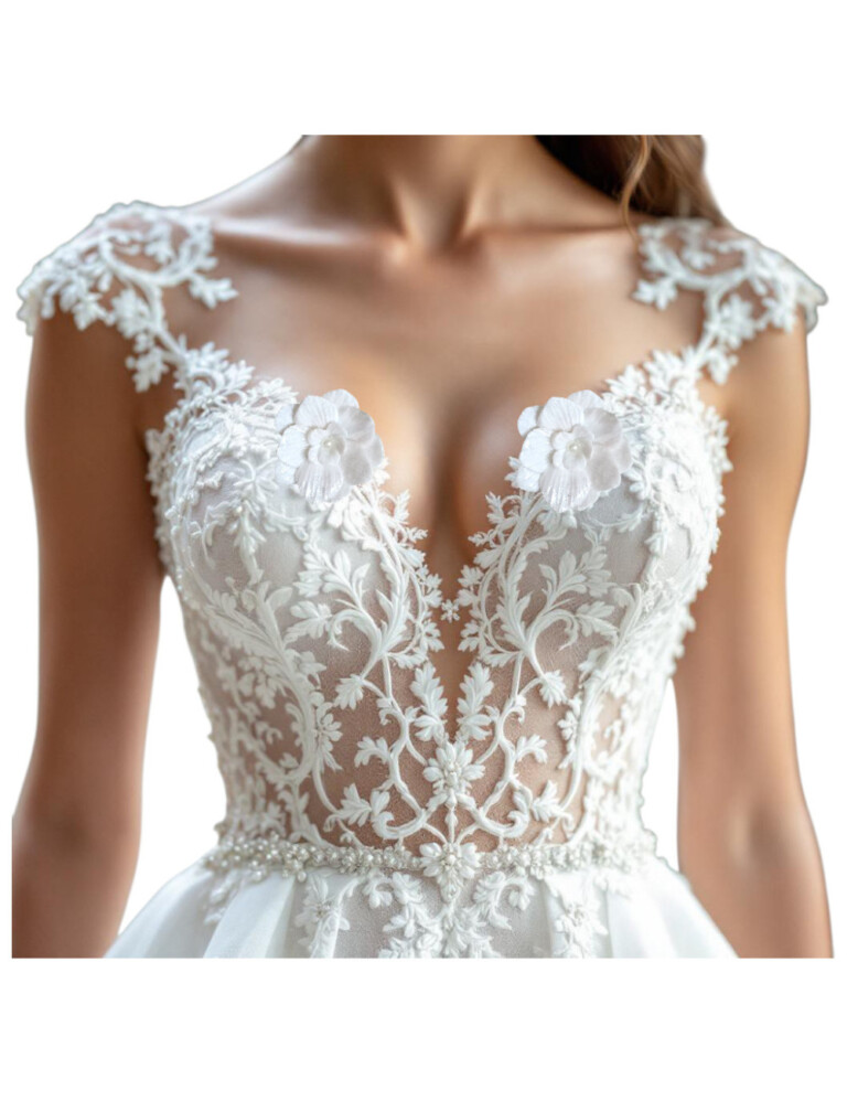 L'Atelier de Patricia - Clip fleur blanche – Robe de mariée Blanc