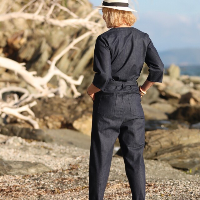 Quintessence - Combinaison Erika jean de coton bleu lourd