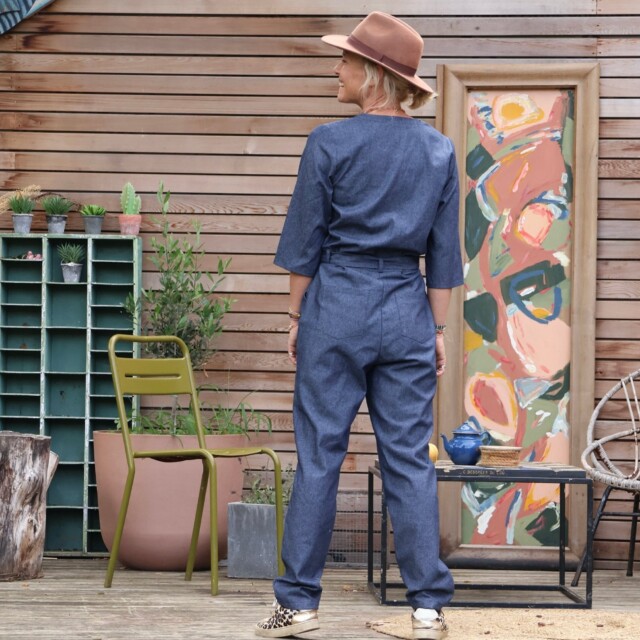 Quintessence - Combinaison Erika jean de coton bleu léger