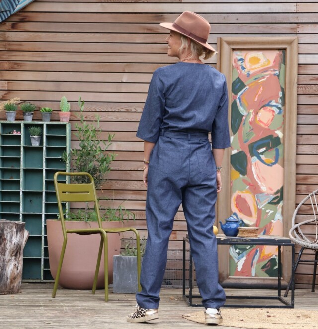 Quintessence - Combinaison Erika jean de coton bleu léger