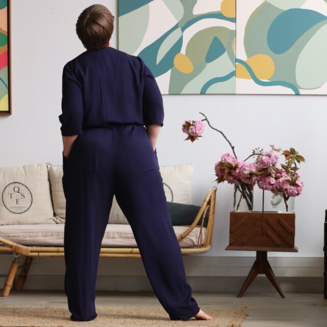 Quintessence - Combinaison Erika jean de coton bleu léger