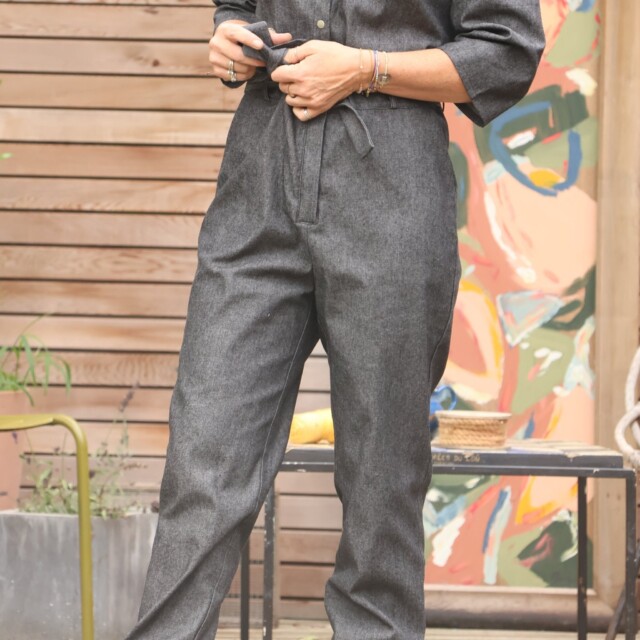 Quintessence - Combinaison Erika jean de coton noir