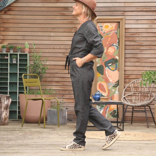 Quintessence - Combinaison Erika jean de coton noir