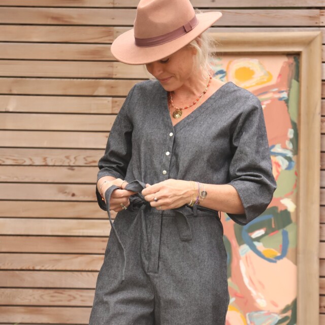 Quintessence - Combinaison Erika jean de coton noir