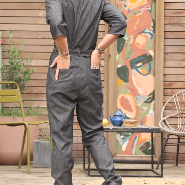 Quintessence - Combinaison Erika jean de coton noir