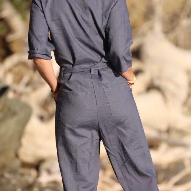 Quintessence - Combinaison Erika lin lavé bleu lavande