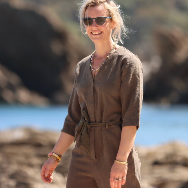 Quintessence - Combinaison Erika lin stone wash kaki