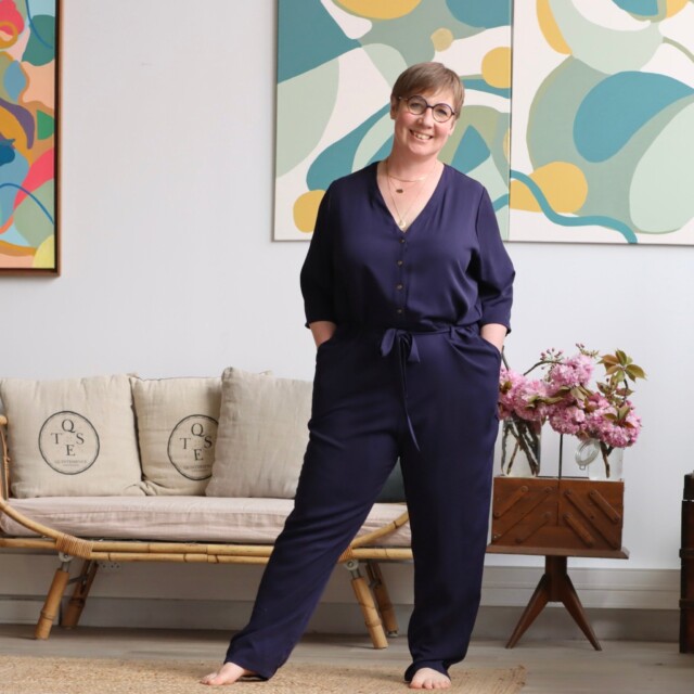 Quintessence - Combinaison Erika viscose bleu navy