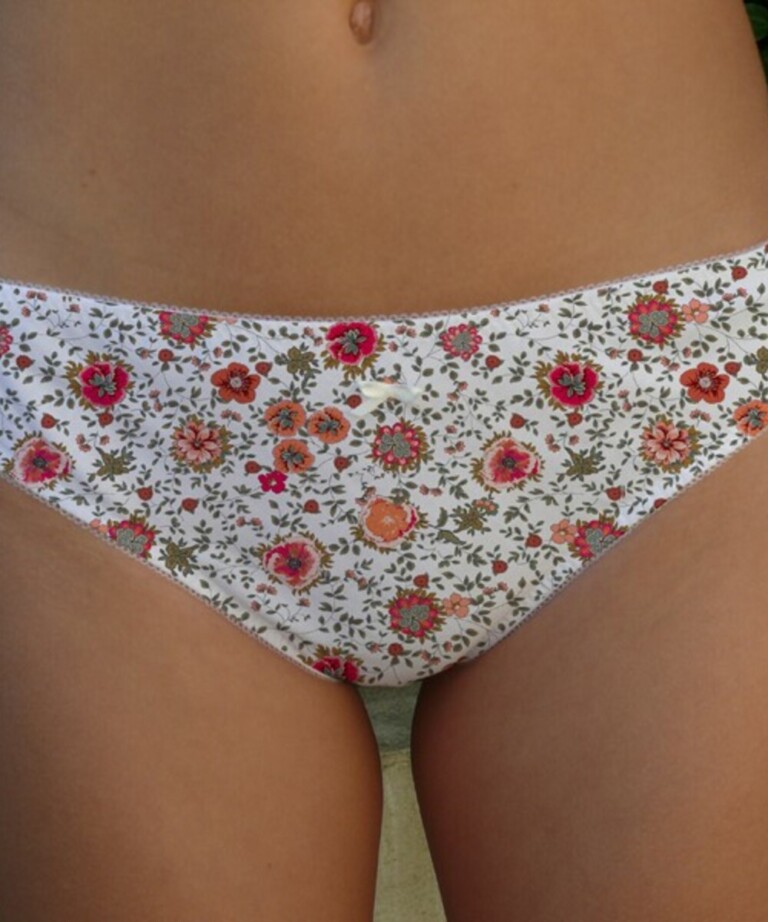 Fleurs Pois & Cie - Culotte 100% coton made in France - Rouge/Orange