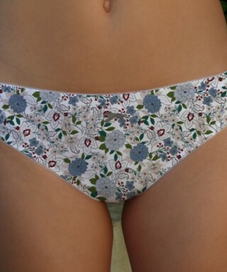 Fleurs Pois et Cie - Culotte 100% coton made in France – Bleu/Blanc/Bleu ciel