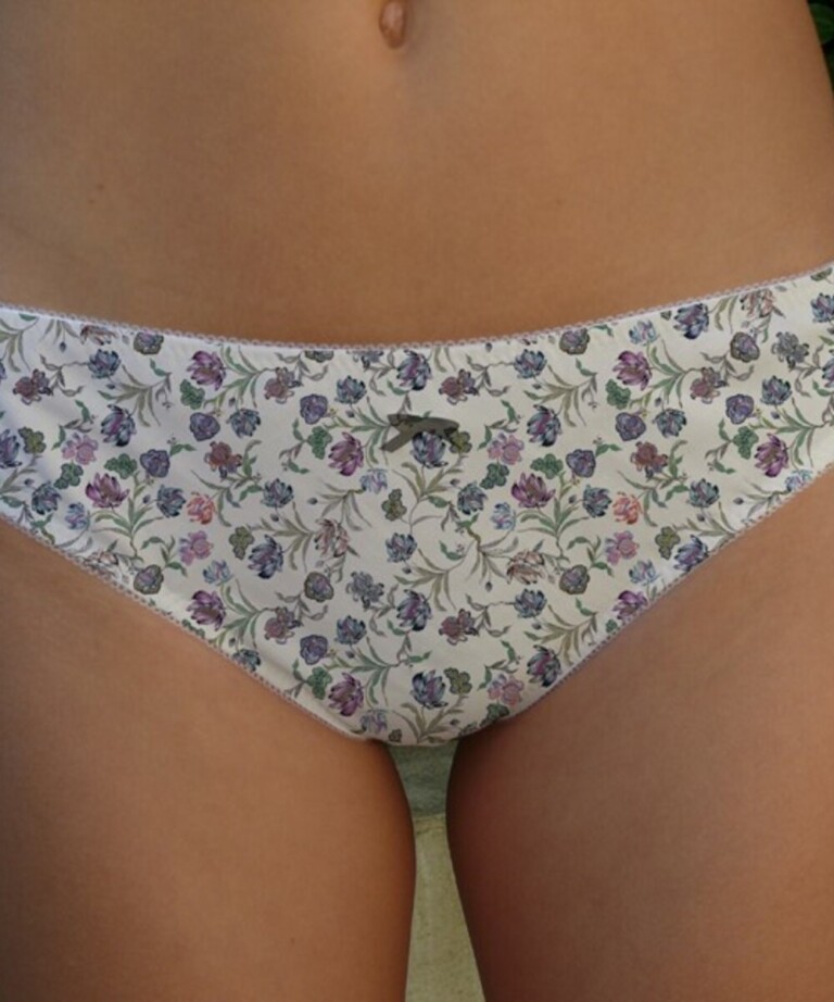 Fleurs Pois & Cie - Culotte 100% coton made in France - Bleu/Violet/Blanc